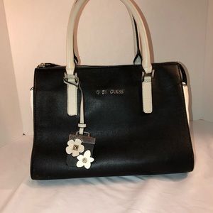 G by Guess white black beige hand bag tote purse